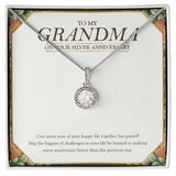 "Better Than The Previous One" Grandma Silver Wedding Anniversary Necklace Gift From Granddaughter Grandson Eternal Hope Pendant Jewelry Box