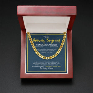 "See Through My Eyes" Boyfriend Graduation Necklace Gift From Girlfriend Cuban Link Chain Jewelry Box