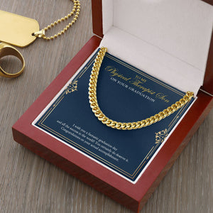 "Do Deserve It" Physical Therapist Son Graduation Necklace Gift From Mom Dad Cuban Link Chain Jewelry Box