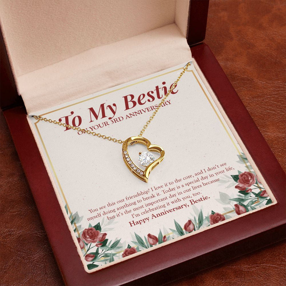 "Doing Anything To Break" Bestfriend 3rd Wedding Anniversary Necklace Gift From Bestie BFF Soul Sister Forever Love Pendant Jewelry Box
