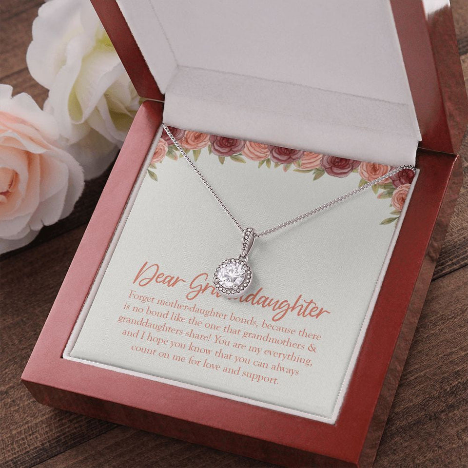 "Count Me For Love And Support" Granddaughter Necklace Gift From Grandma Eternal Hope Pendant Jewelry Box Birthday Christmas Thanksgiving New Year