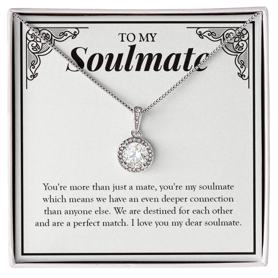 "More Than Just A Mate" Soulmate Necklace Gift From Boyfriend Husband Eternal Hope Pendant Jewelry Box Birthday Christmas Anniversary Valentines