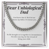 "Brought Us Together" Unbiological Dad Necklace Gift From Daughter Son Cuban Link Chain Jewelry Box Birthday Christmas New Year