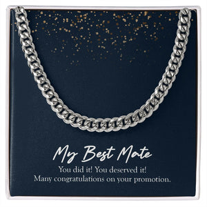 "You Deserved It" Best Mate Promotion Necklace Gift From Bestfriend Bestie BFF Cuban Link Chain Jewelry Box