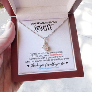 "You Are Superhero" Awesome Nurse Necklace Gift From Friend Parents Co-worker Alluring Beauty Pendant Jewelry Box Birthday Christmas Thanksgiving New Year