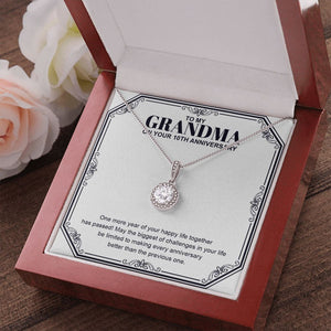 "Another Happy Life Has Passed" Grandma 10th Wedding Anniversary Necklace Gift From Granddaughter Grandson Eternal Hope Pendant Jewelry Box