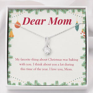 "Baking With You" Mom Christmas Necklace Gift From Daughter Son Alluring Beauty Pendant Jewelry Box