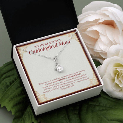 "More Years To Spend" Beautiful Unbiological Mom 20th Wedding Anniversary Necklace Gift From Daughter Son Alluring Beauty Pendant Jewelry Box