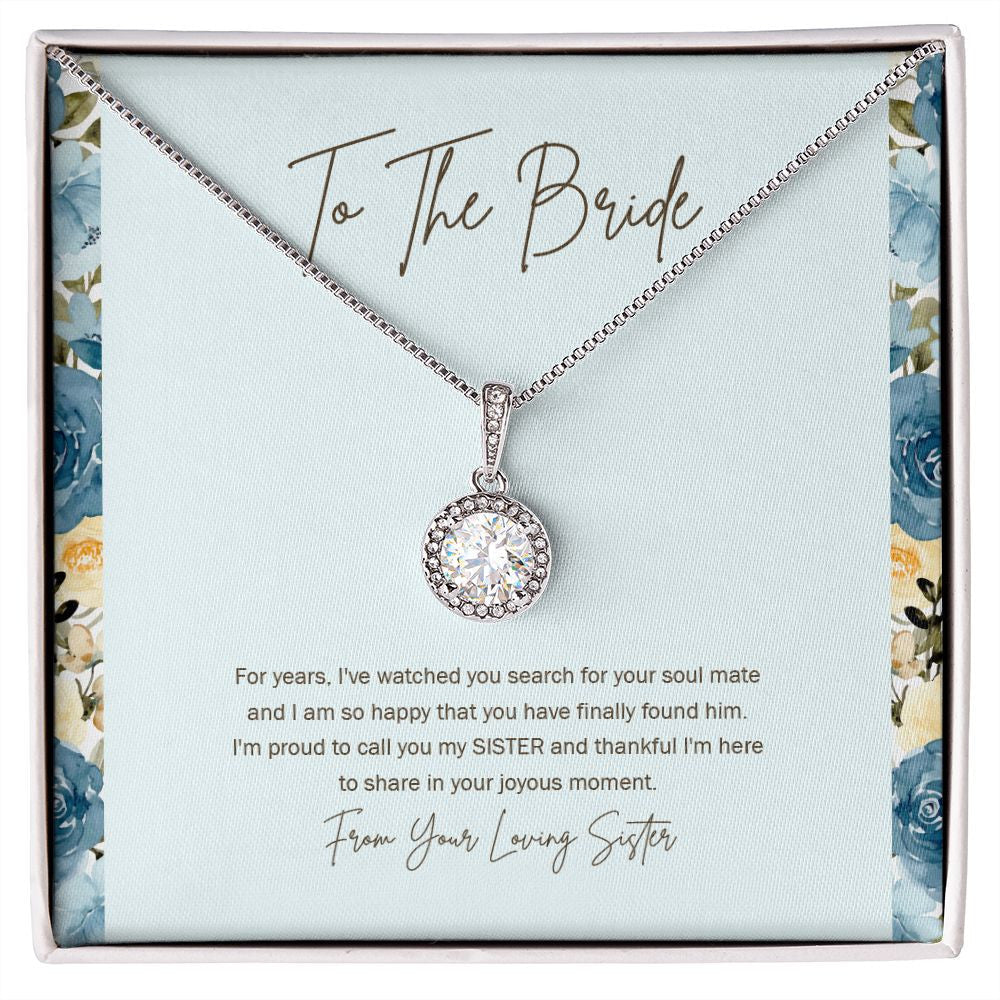 "Finally Found Him" Bride Wedding Day Necklace Gift From Sister Eternal Hope Pendant Jewelry Box