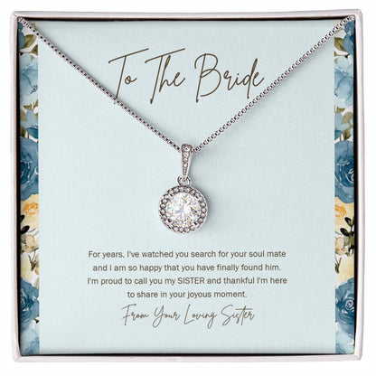 "Finally Found Him" Bride Wedding Day Necklace Gift From Sister Eternal Hope Pendant Jewelry Box