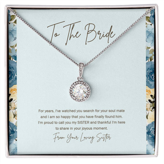 "Finally Found Him" Bride Wedding Day Necklace Gift From Sister Eternal Hope Pendant Jewelry Box