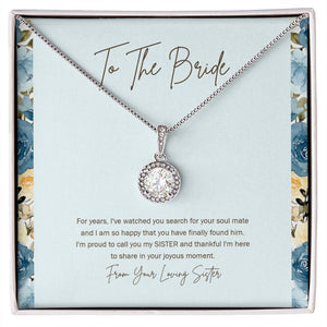 "Finally Found Him" Bride Wedding Day Necklace Gift From Sister Eternal Hope Pendant Jewelry Box