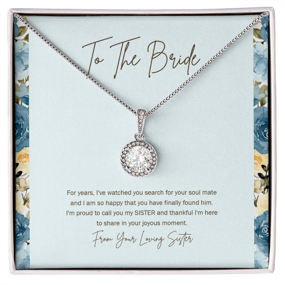 "Finally Found Him" Bride Wedding Day Necklace Gift From Sister Eternal Hope Pendant Jewelry Box