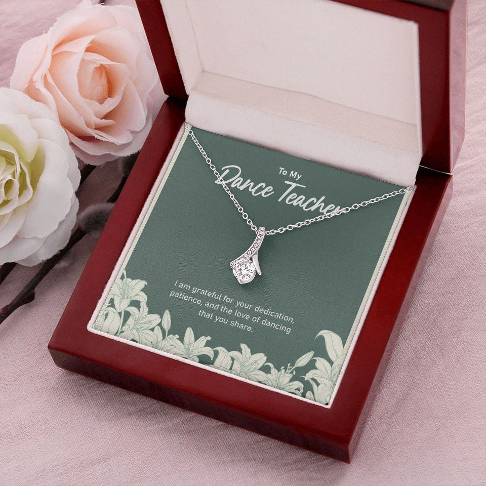 "Love Of Dancing" Dance Teacher Necklace Gift From Trainee Student Alluring Beauty Pendant Jewelry Box Thanksgiving Teachers Day Birthday