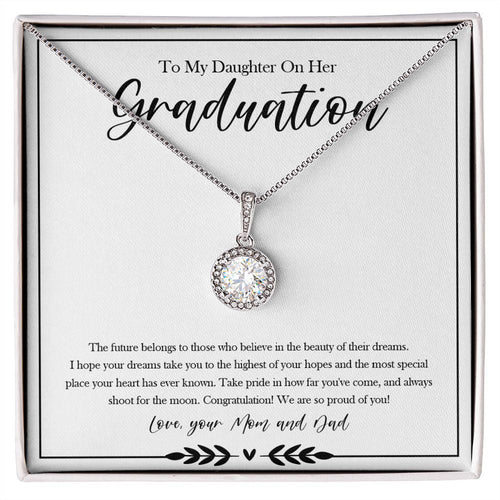 "Those Who Believe" Daughter Graduation Necklace Gift From Dad Mom Eternal Hope Pendant Jewelry Box