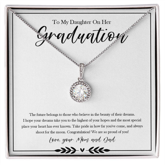 "Those Who Believe" Daughter Graduation Necklace Gift From Dad Mom Eternal Hope Pendant Jewelry Box