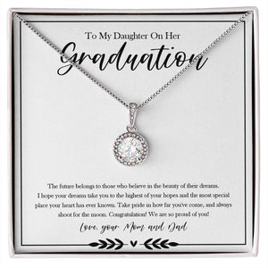 "Those Who Believe" Daughter Graduation Necklace Gift From Dad Mom Eternal Hope Pendant Jewelry Box
