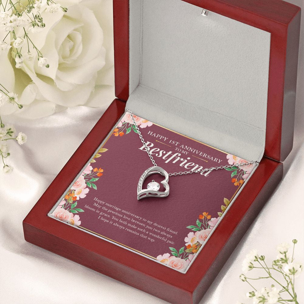 "Love Bloom In Grace" Bestfriend 1st Wedding Anniversary Necklace Gift From Bestie BFF Soul Sister Forever Love Pendant Jewelry Box