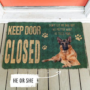3D Keep Door Closed German Shepherd Dog Custom Gender Doormat