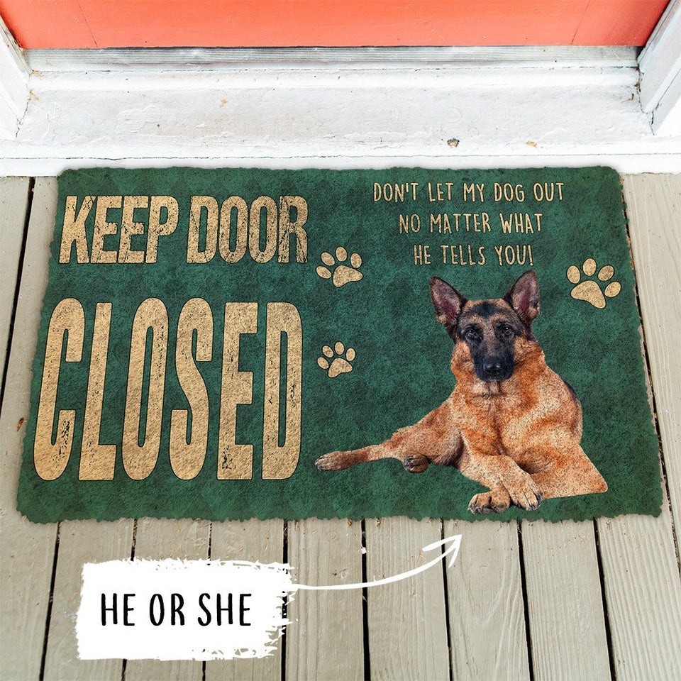 3D Keep Door Closed German Shepherd Dog Custom Gender Doormat