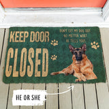 3D Keep Door Closed German Shepherd Dog Custom Gender Doormat