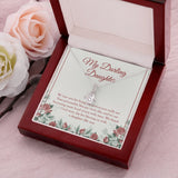 "Your Personality Blooms" Darling Daughter Necklace Gift From Mom Dad Alluring Beauty Pendant Jewelry Box Birthday Christmas Thanksgiving Wedding