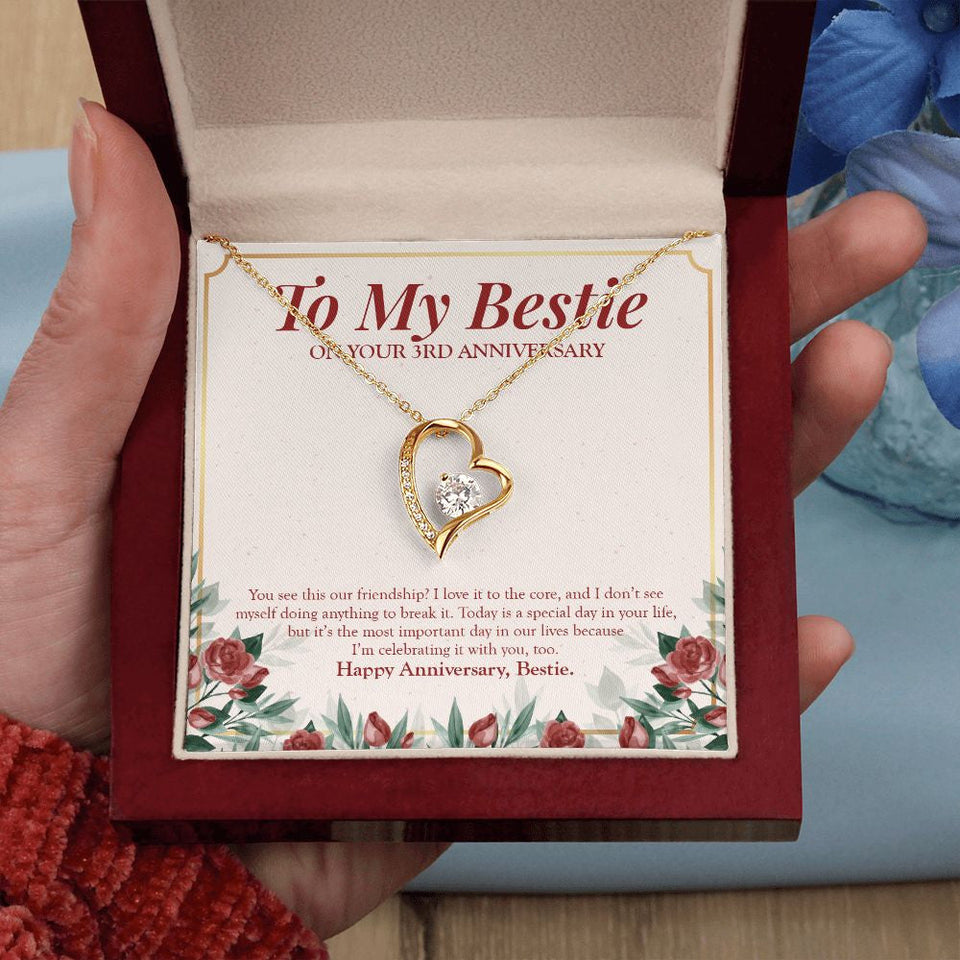 "Doing Anything To Break" Bestfriend 3rd Wedding Anniversary Necklace Gift From Bestie BFF Soul Sister Forever Love Pendant Jewelry Box