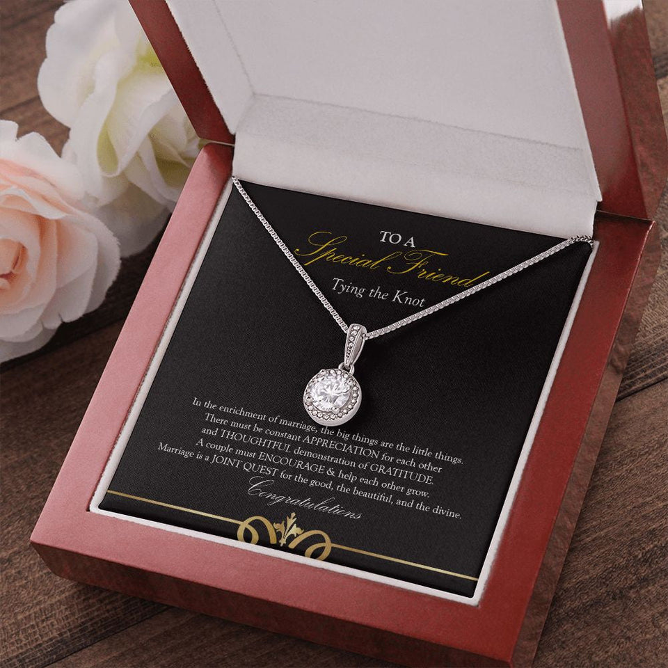 "Enrichment Of Marriage" Special Friend Wedding Day Necklace Gift From BFF Bestie Soul Sister Eternal Hope Pendant Jewelry Box