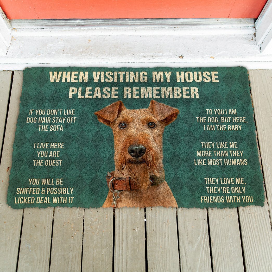 3D Please Remember Airedale Terrier Dogs House Rules Custom Doormat