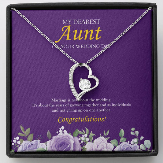 "Not Giving Up" Aunt Wedding Day Necklace Gift From Nephew Niece Forever Love Pendant Jewelry Box