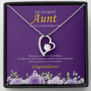 "Not Giving Up" Aunt Wedding Day Necklace Gift From Nephew Niece Forever Love Pendant Jewelry Box