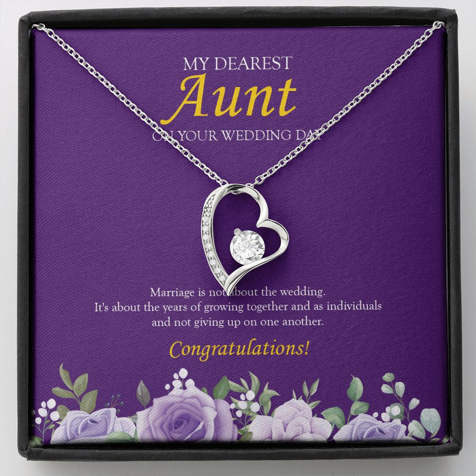"Not Giving Up" Aunt Wedding Day Necklace Gift From Nephew Niece Forever Love Pendant Jewelry Box