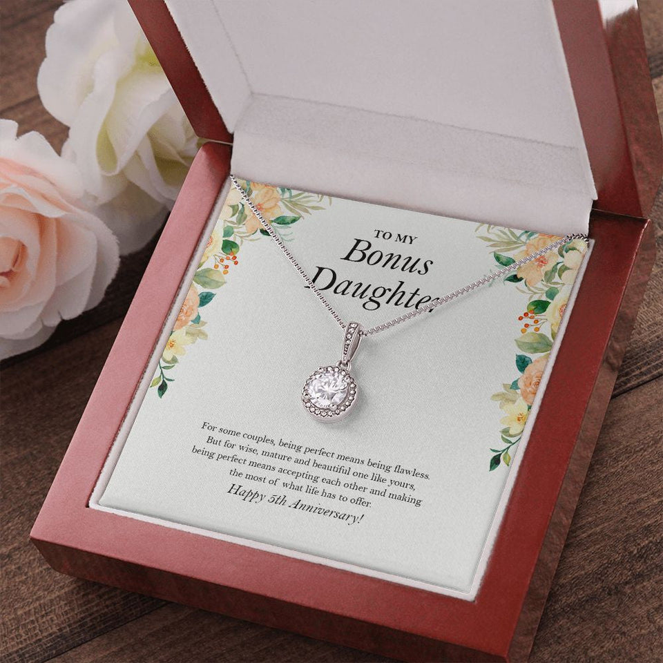 "Accepting Each Other" Bonus Daughter 5th Wedding Anniversary Necklace Gift From Mom Dad Eternal Hope Pendant Jewelry Box