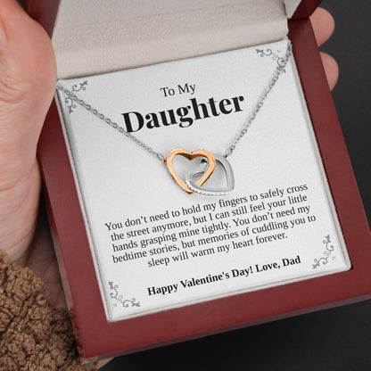 Interlocking Hearts Necklace- To My Daughter Everlasting Bond Cowgirl In Your Heart Together Forever Gift For Birthday, Christmas