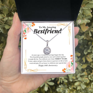 "Golden Couple" Amazing Bestfriend 30th Wedding Anniversary Necklace Gift From Bestie BFF Soul Sister Eternal Hope Pendant Jewelry Box