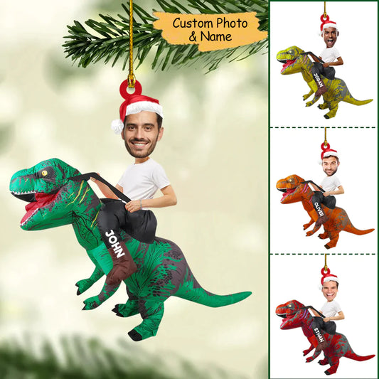Personalized Photo Dinosaurus Funny Ornament For Christmas