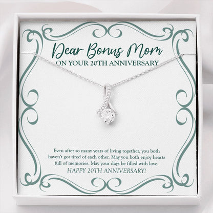 "Days Be Filled With Love" Dear Bonus Mom 20th Wedding Anniversary Necklace Gift From Daughter Son Alluring Beauty Pendant Jewelry Box
