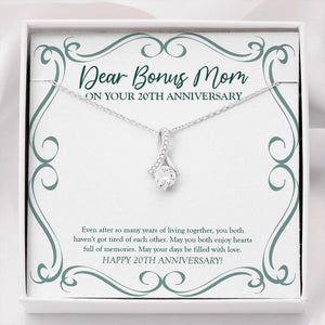 "Days Be Filled With Love" Dear Bonus Mom 20th Wedding Anniversary Necklace Gift From Daughter Son Alluring Beauty Pendant Jewelry Box