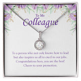 "Inspire Us To Excel In Our Jobs" Colleague Job Promotion Necklace Gift From Co-worker Friend Eternal Hope Pendant Jewelry Box