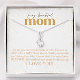 "You do with Love" Beautiful Mom Necklace Gift From Daughter Son Alluring Beauty Pendant Jewelry Box Birthday Christmas Mothers Day Thanksgiving