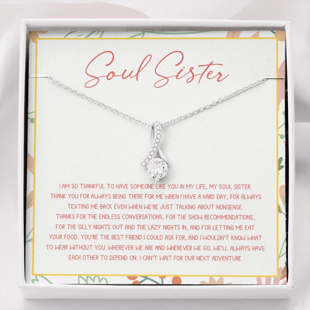 "Each Other To Depend" Soul Sister Necklace Gift From Bestfriend BFF Bestie Alluring Beauty Pendant Jewelry Box Thanksgiving Christmas Birthday Valentines