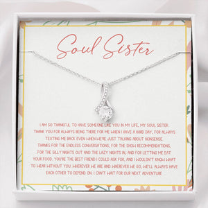 "Each Other To Depend" Soul Sister Necklace Gift From Bestfriend BFF Bestie Alluring Beauty Pendant Jewelry Box Thanksgiving Christmas Birthday Valentines