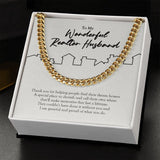"Find Their Dream Home" Wonderful Realtor Husband Necklace Gift From Wife Cuban Link Chain Jewelry Box Job Anniversary Birthday Christmas