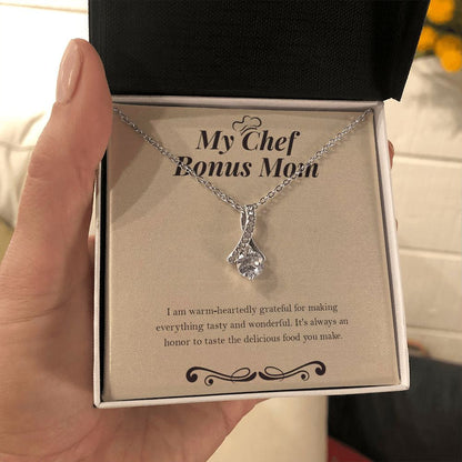 "Delicious Food You Make" Chef Bonus Mom Necklace Gift From Daughter Son Alluring Beauty Pendant Jewelry Box Birthday Christmas Valentines Thanksgiving