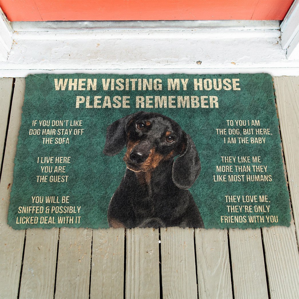 3D Please Remember Dachshunds Dog's House Rules Doormat