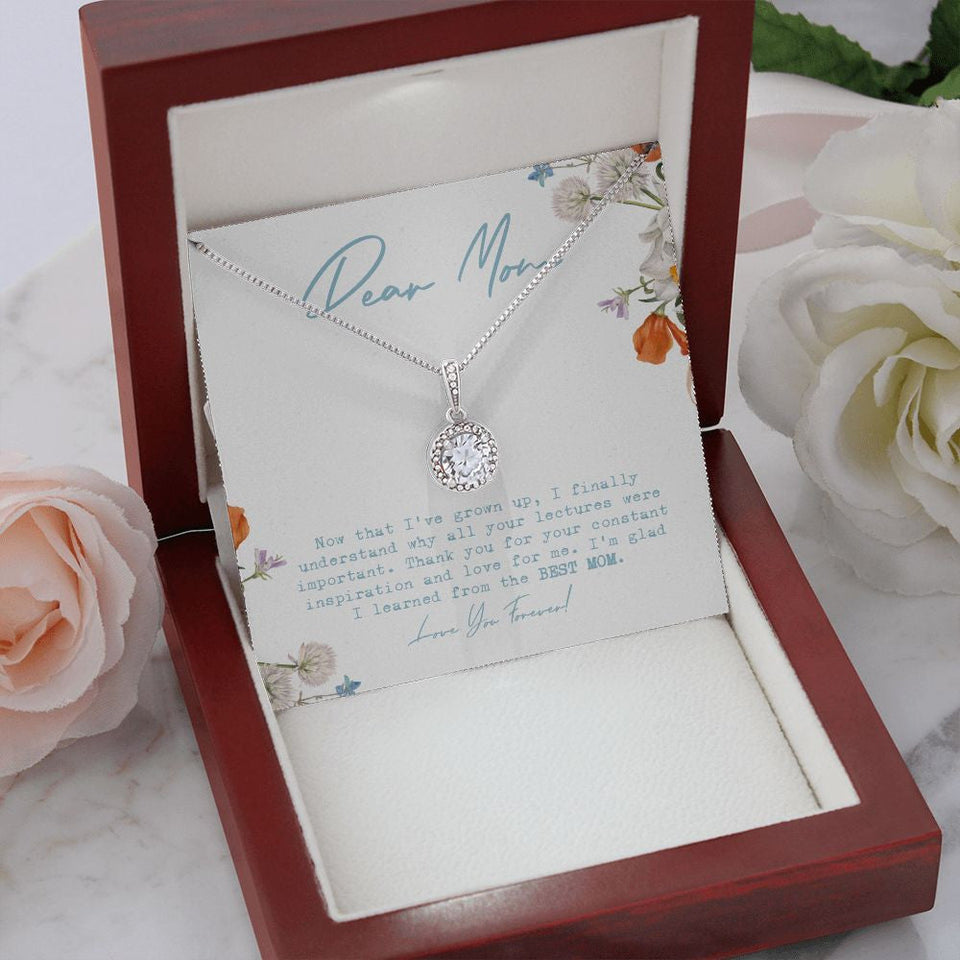 "All your lectures" Mom Necklace Gift From Daughter Son Eternal Hope Pendant Jewelry Box Mothers Day Birthday Christmas Valentines