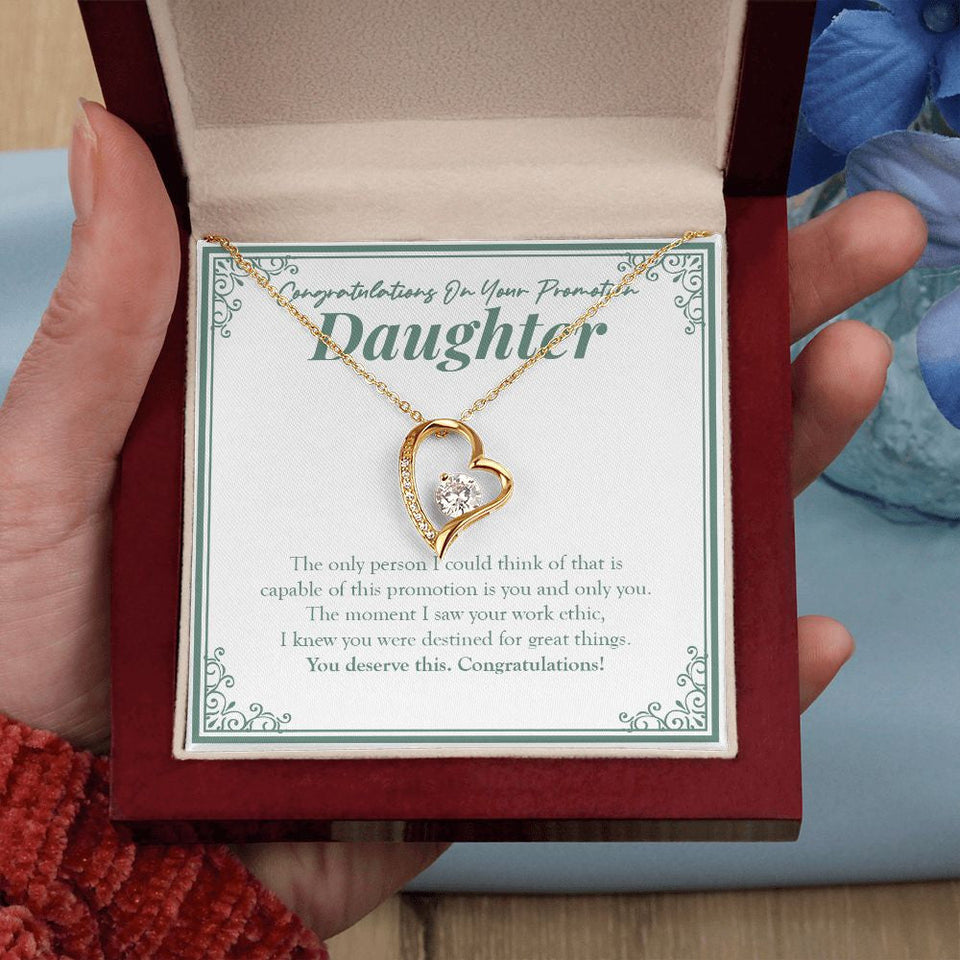"Destined For Great Things" Daughter Job Promotion Necklace Gift From Mom Dad Forever Love Pendant Jewelry Box