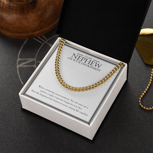 "A Perfect Couple" Nephew Engagement Necklace Gift From Aunt Uncle Cuban Link Chain Jewelry Box