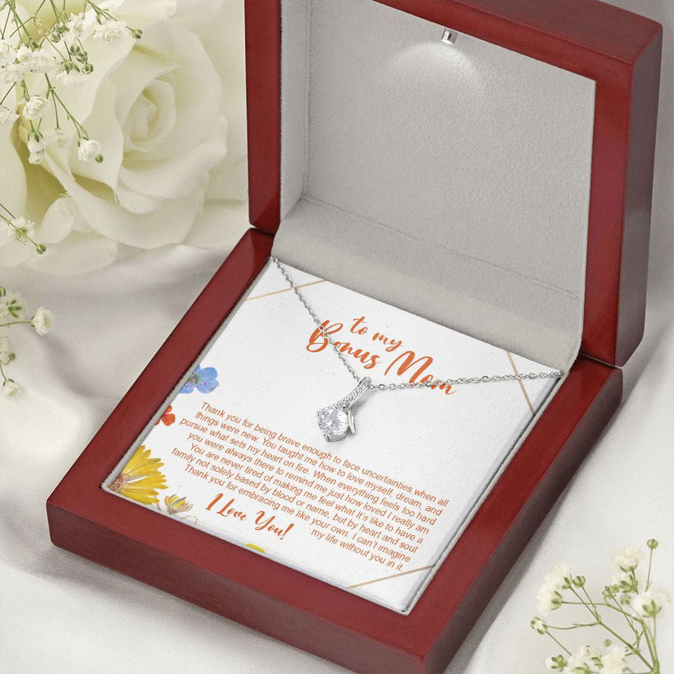 "Heart and Soul" Bonus Mom Necklace Gift From Daughter Son Alluring Beauty Pendant Jewelry Box Birthday Christmas Mothers Day Thanksgiving