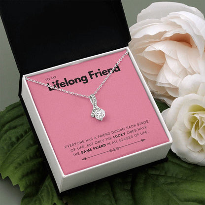"Only The Lucky Ones" Lifelong Friend Necklace Gift From Bestfriend BFF Soul Sister Alluring Beauty Pendant Jewelry Box Birthday New Year Christmas Wedding